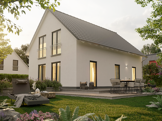 Bodensee 129 – Einfamilienhaus mit klassischem Giebeldach Das Bodensee 129 überzeugt mit einem einladenden Wohnbereich, einem schönen Giebeldach und einer klugen Raumaufteilung für Familien.
